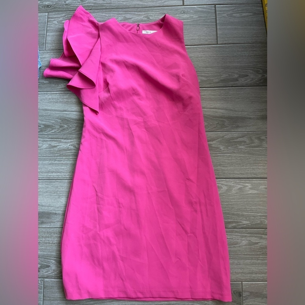 Julia Jordan Hot Pink Ruffle Detail Elegant Dress, Size 8!•••Neon Color